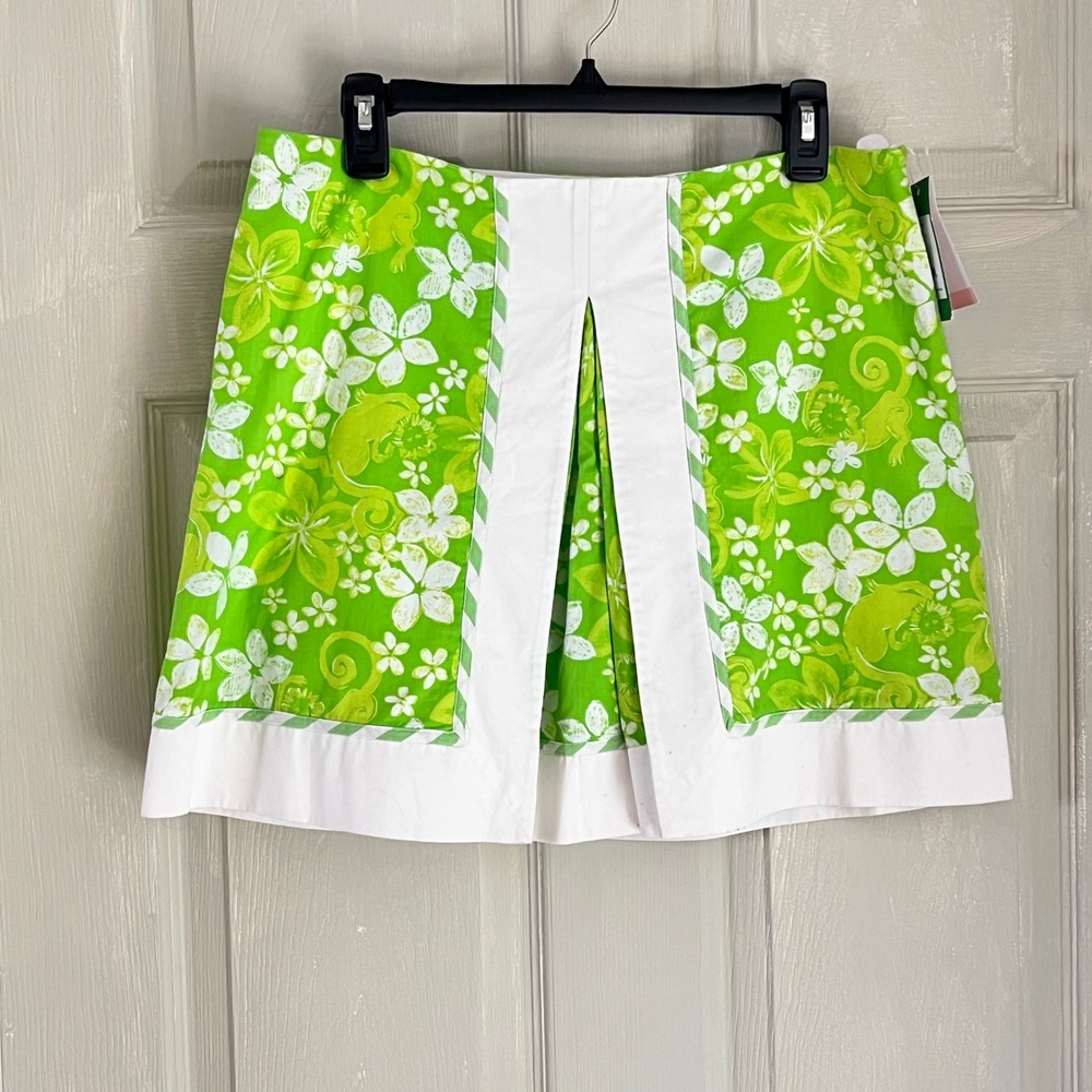 Lilly Pulitzer Minda Skort 8 Womens Restless Native Floral Green Preppy Skirt